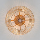 20 Inch Mandy Retro Golden Flush Mount Ceiling Fan with Light and Remote Control