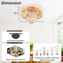 20 Inch Mandy Retro Golden Flush Mount Ceiling Fan with Light and Remote Control