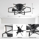 21 Inch Wade Black Industrial Flush Mount LED Ceiling Fan