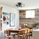 21 Inch Wade Black Industrial Flush Mount LED Ceiling Fan