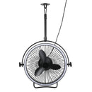 20 Inch Black Industrial Rotatable LED Downrod Fan Floor Fan with Remote Control