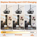 20 Inch Black Industrial Rotatable LED Downrod Fan Floor Fan with Remote Control