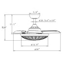 36" Brownesville Modern Chrome Downrod Mount Crystal Ceiling Fan with Lighting and Remote Control