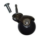 Antique Brass Hooded Ball Caster with Stem and Socket