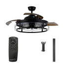 52" Industrial Downrod Mount Ceiling Fan with Lighting and Remote Control