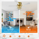 48 Inch Soft Brass Crystal Ornament Flush Mount Ceiling Fan with Light and Remote Control