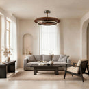 33 Inch Elijah Black-Charcoal Gray Luxury Fandelier with Light and Remote Control