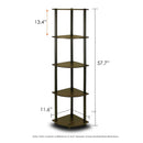 5-Tier Corner Display Shelf Bookcase in Espresso & Black