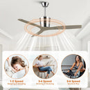 54 Inch Dylan Solid Wood Blades Downrod Mount Ceiling Fan with Remote Control