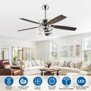 52 Inch Rita Double-sided Blades Downrod Mount LED Ceiling Fan with Remote Control