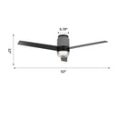 52 Inch Pearl Black RGB LED Smart Fan with Remote and App Control
