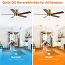52 Inch Fanny Double-sided Blades Flush Mount LED Ceiling Fan with Remote Control