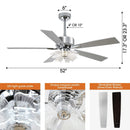 52 Inch Rory Modern Downrod Mount LED Ceiling Fan with Remote Control