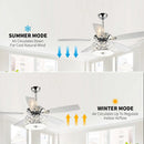 52" Tibuh Modern Crystal Chandelier Ceiling Fan with Led Light And Remote Control 5 Blades Chrome