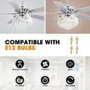 52" Elkton Modern Reversible Crystal Fandelier with Lighting and Remote Control