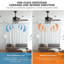 52" Nilgril Farmhouse Downrod Mount Reversible Ceiling Fan with Lighting and Remote Control