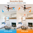 52" Mumbai Industrial Downrod Mount Reversible Ceiling Fan with Lighting and Remote Control