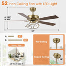 52 Inch Boyd Antique-bronze Golden Downrod Mount RGB LED Smart Fan