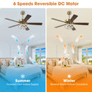 52 Inch Boyd Antique-bronze Golden Downrod Mount RGB LED Smart Fan