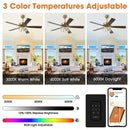 52 Inch Boyd Antique-bronze Golden Downrod Mount RGB LED Smart Fan