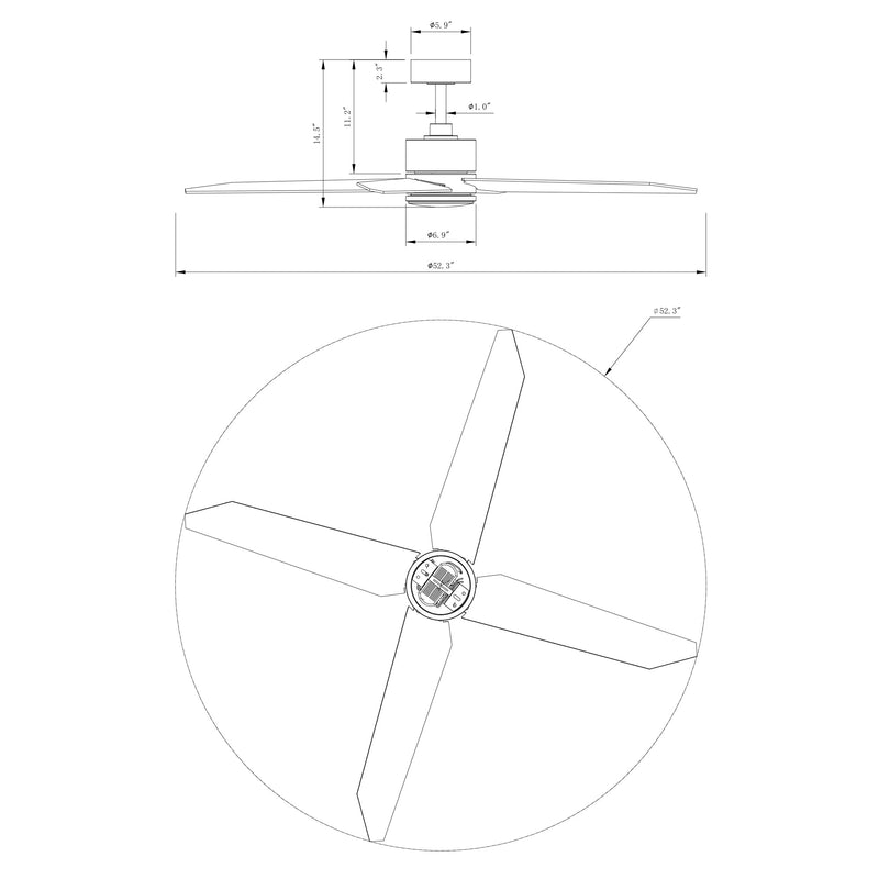 52" Ashby Industrial Satin Nickel DC Motor Ceiling Fan with LED Lighting and Remote Control