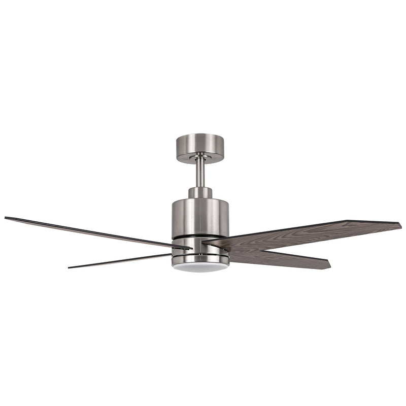 52" Ashby Industrial Satin Nickel DC Motor Ceiling Fan with LED Lighting and Remote Control