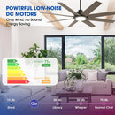60" DC Motor 8 Blades Modern Downrod Mount Ceiling Fan with LED Light and Remote Control