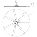 Padus Large Ceiling Fan with Dimmable Light and Remote Control