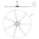 Padus Large Ceiling Fan with Dimmable Light and Remote Control