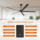 72 Inch 84 Inch Winni IPX4 Outdoor Downrod Mount Ceiling Fan with Remote Control