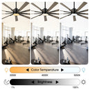 72 Inch Aries Black Downrod Mount LED Windmill Ceiling Fan with Remote Control