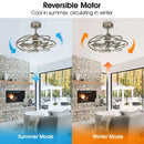 27" Bucholz Industrial DC Motor Brushed Nickel Downrod Mount Reversible Ceiling Fan with Lighting and Remote Control