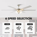 70'' Modern Satin Nickel 6 Blade Ceiling Fan