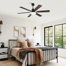 60" Modern DC Motor Downrod Mount Ceiling Fan with Lighting and Remote Control