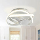 Vaczon 13" Flush Mount Caged Fan with Light and Remote Control