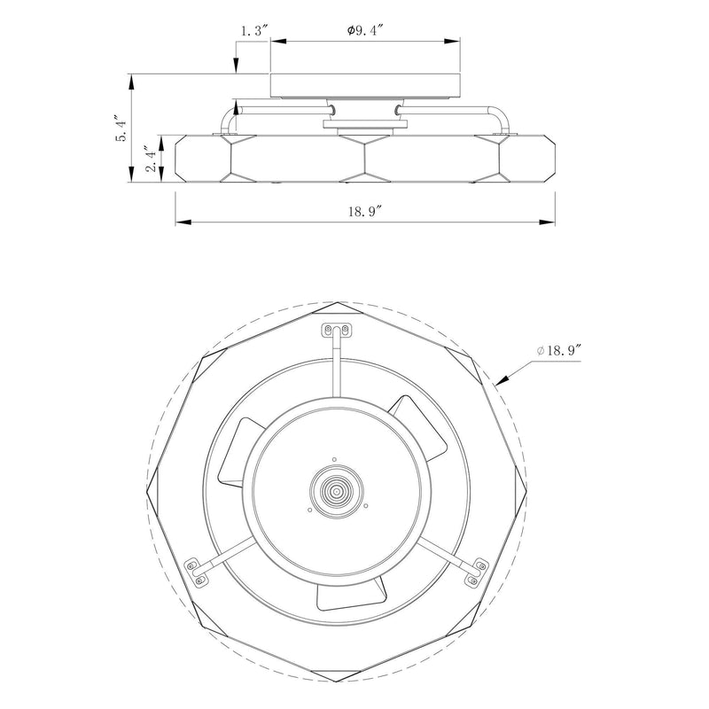19" Britton Flush Mount Reversible Ceiling Fan with Remote Control