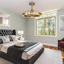 27" Arthur Industrial DC Motor Downrod Mount Ceiling Fan with Lighting and Remote Control