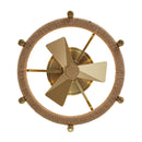 20" Flush Mount Golden Ceiling Fan with Light and Remote Control