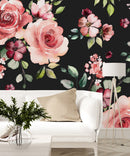 Dark Wallpaper with Red Roses