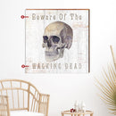 Personalized Farmhouse Halloween Skull Sign | Customizable Wall Art Print on Real Wood