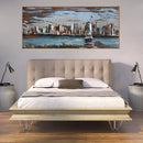 New York Scenic Skyline with statue of Liberty 3D Wall Painting Hand Made Statue