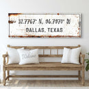 Home Coordinates Rustic Sign