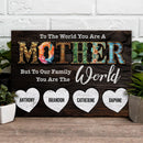 Mother's Day Sign To Our Family You Are The World