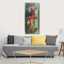 Fashionable Young Woman in Red Dress 3D Wall Art Mixed Media Painting