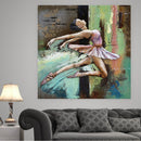 Leaping Ballerina 3D Wall Art Mixed Media Painting Metal Cutout Decor Ballet Dance Studio