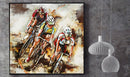 Cyclists Bicycle Race Tour de France Metal & Wood 3D Wall Art Mixed Media Painting