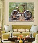 Rustic Bicycle & World Map Travel Bug 3D Wall Art Metal Cutout Painting