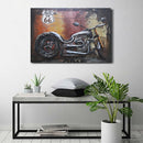 Route 66 Motorcycle Chopper HOG Metal & Wood 3D Wall Art Mixed Media Painting
