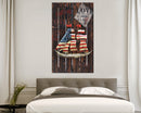 Love Sailing Boat American Flag Decor Metal & Wood 3D Wall Art Mixed Media Painting