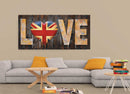 3D Metal Cutout Painting Wall Art LOVE British Flag Union Jack Heart Decor Mount